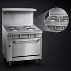 Thumbnail image #3 for Imperial (Middleby) Spec Series IHR-2HT-2-E 36-Inch Heavy-Duty Electric Range with 2 Hot Tops and Standard Oven