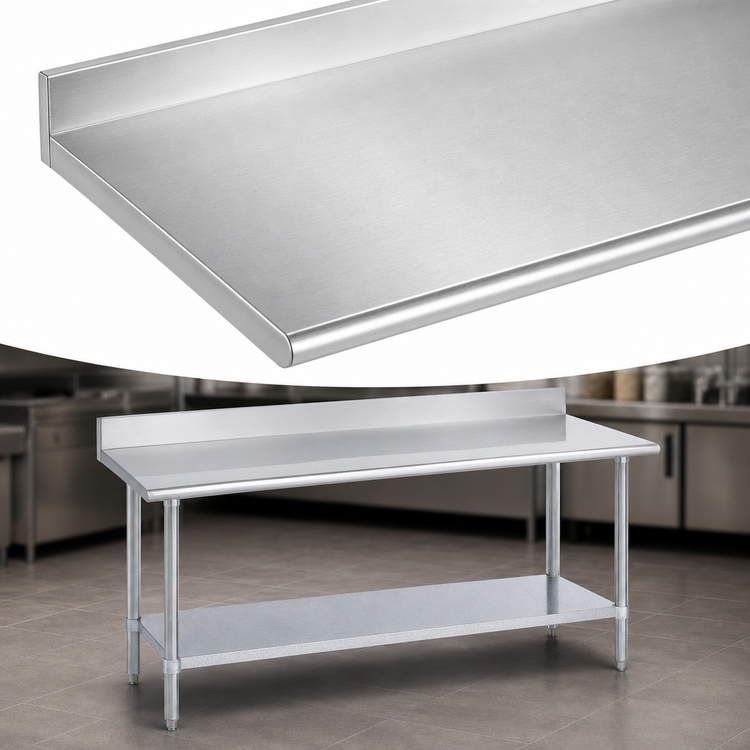 Product image #3 for Duke Standard Series 48" x 24" Stainless Steel Work Table with 5" Riser and Galvanized Undershelf