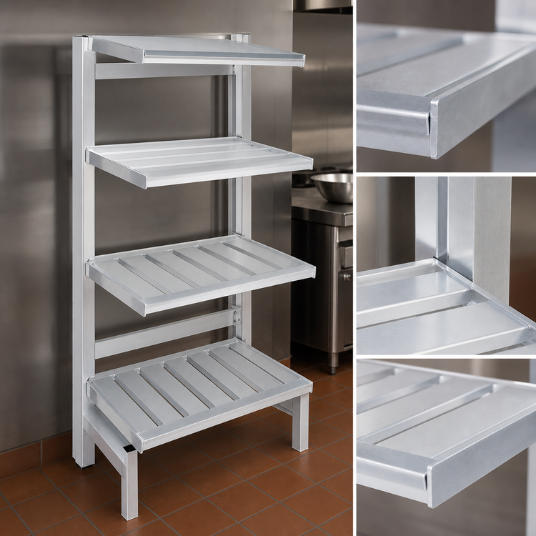 Product image #3 for Channel 4-Inch E-Channel Cantilever Shelf, Aluminum, 48 x 24 Inches