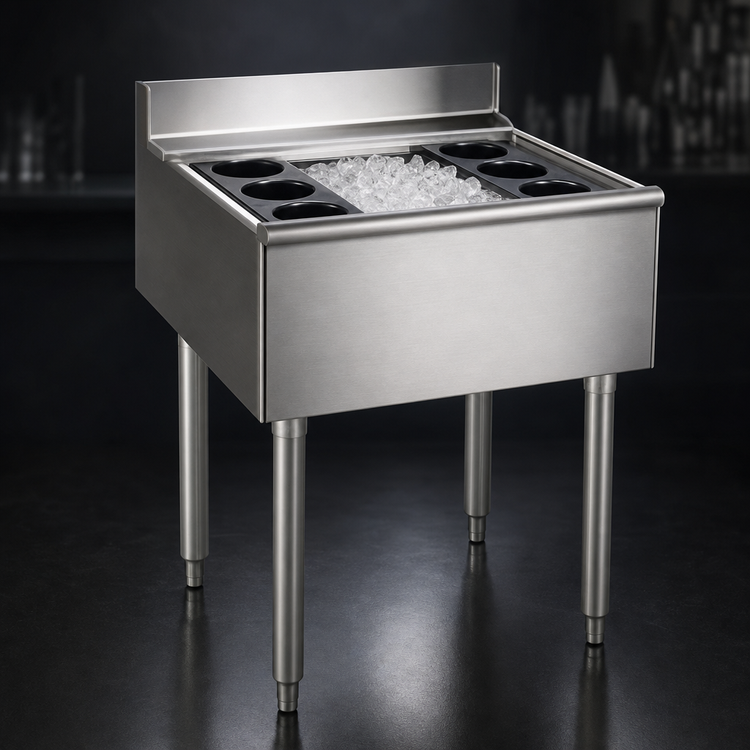 Product image #3 for Eagle 2200 Series Modular Underbar Cocktail Unit, 24 x 24 Inches, 8-Inch Deep Insulated Ice Bin, 63 lb Ice Capacity