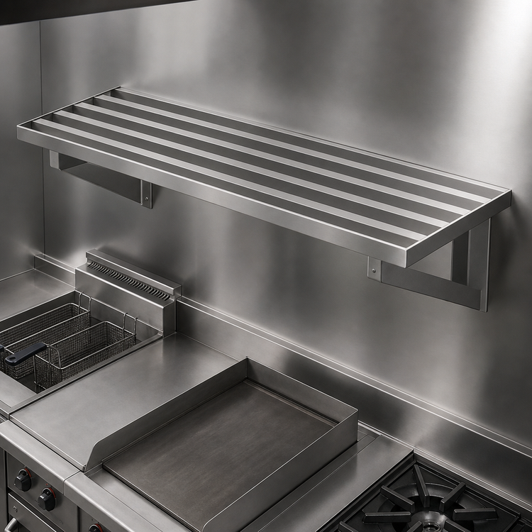 Product image #3 for Eagle Group CLHDWS-21144 Cooking Line Heavy Duty Wall Shelf, 144" W x 21" D
