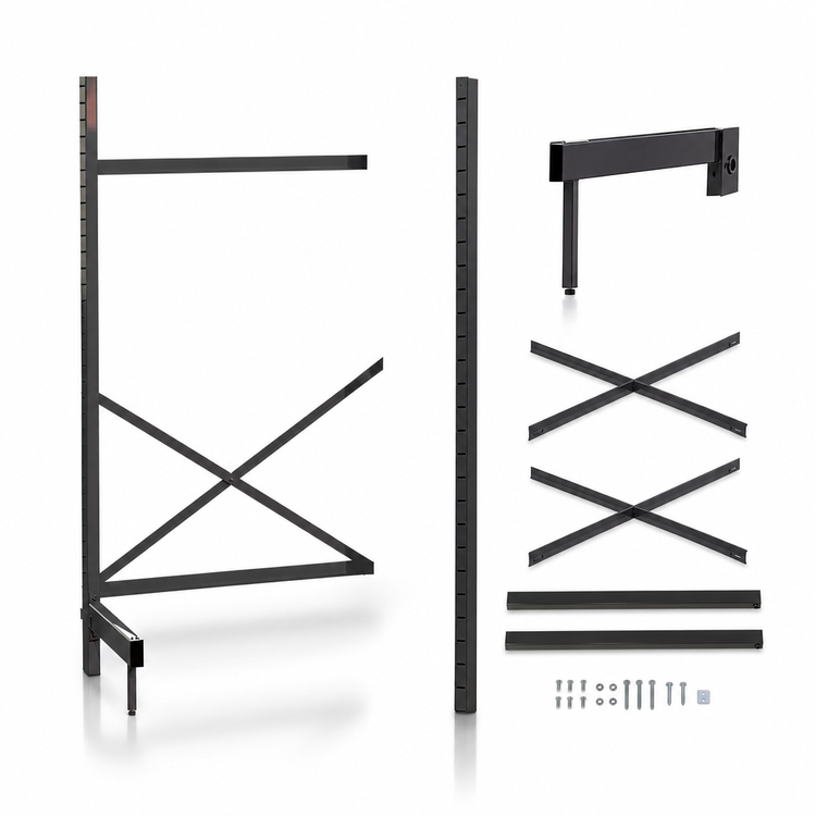 Product image #3 for Metro SmartLever 42 x 24 Inch Add-On Cantilevered Shelving Kit, 86-3/8 Inch High