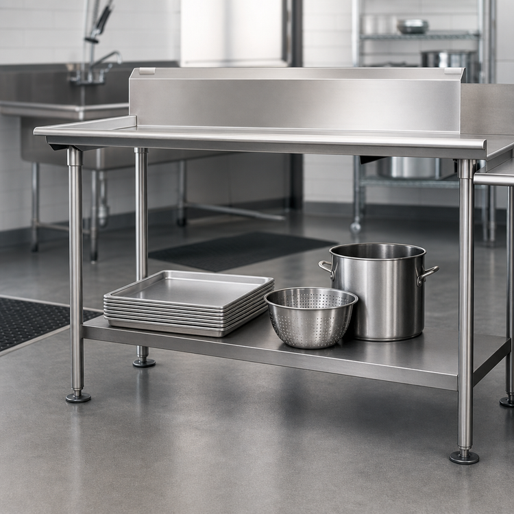 Product image #3 for John Boos 125-5/8-Inch x 24-1/8-Inch Stainless Steel Dishtable Undershelf
