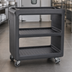 Thumbnail image #4 for Cambro Service Cart PRO Small Open-Side 3-Shelf Polyethylene Bus Cart, Black