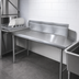 Thumbnail image #3 for Advance Tabco Straight Clean Dish Table with 10.5-Inch Backsplash, Left Side Mount, 59 x 30 Inches, 14/304 Stainless Steel