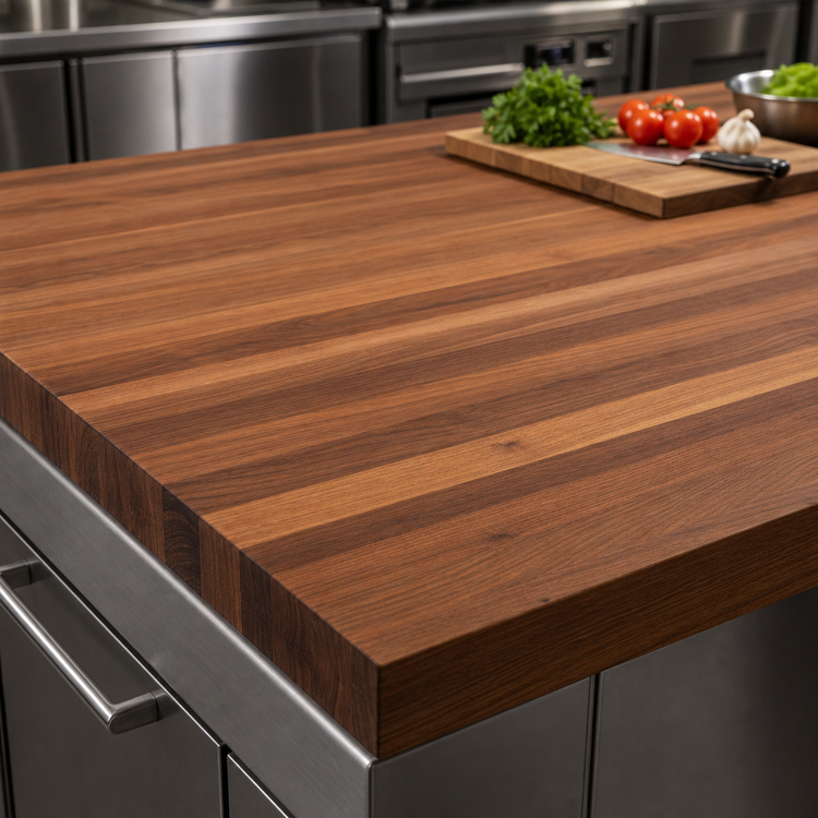 Product image #3 for John Boos Boos Block American Black Walnut Edge Grain Kitchen Countertop, 96 x 48 x 3 Inches