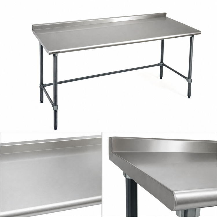 Product image #3 for Eagle Group BlendPort® Budget Series 48" x 24" Stainless Steel Work Table with 1-1/2" Rear Upturn and Galvanized Base