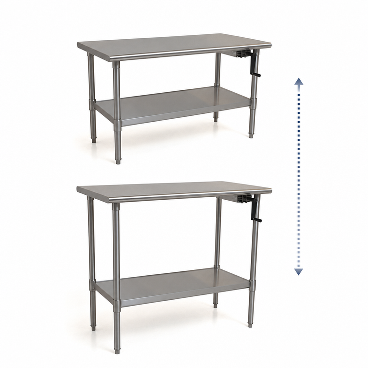 Product image #3 for Eagle Group AdjusTable ADA/Ergonomic Height Adjustable Stainless Steel Work Table, 48 x 24 Inches, 32-40 Inch Height Range
