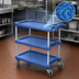 Thumbnail image #3 for Metro myCart Series 3-Shelf Open Base Polymer Utility Cart, Blue, 400 lb. Capacity
