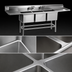Thumbnail image #3 for Eagle Spec-Master FN Series Coved Corner Stainless Steel Three-Compartment Sink with 30-Inch Left Drainboard, 91-1/2-Inch Wide