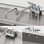 Thumbnail image #3 for T&S Brass B-1131-XS 4-Inch Deck-Mount Workboard Faucet with 18-Inch Double-Joint Swing Nozzle, Quarter-Turn Controls, Low Lead