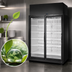 Thumbnail image #3 for True 2-Door Medium Temperature Glass Door Refrigerated Merchandiser, 77.9 Cu. Ft., Black Exterior/White Interior