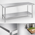 Thumbnail image #3 for Duke Stainless Steel Work Table with Undershelf, 144 x 36 x 36 Inches, Open Base