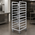 Thumbnail image #3 for Channel Standard Series Aluminum Single-Section Cafeteria Tray Rack, 64-Inch High, End Load, 28-Tray Capacity for 14 x 18 Trays