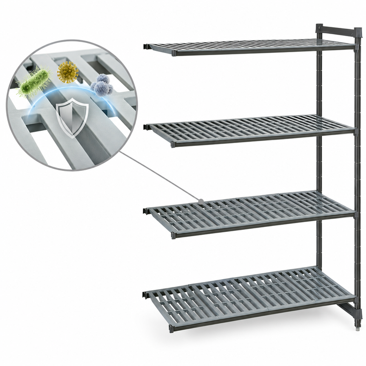 Product image #3 for Cambro Camshelving Basics Plus 4-Shelf Add-On Unit — 21 Inch D x 42 Inch L x 84 Inch H (Brushed Graphite)