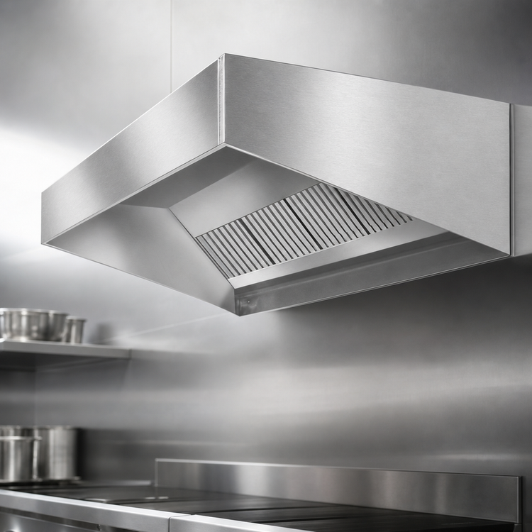 Product image #3 for SpecAir HES96-138 Short Front Wall Type Exhaust-Only Commercial Kitchen Hood, 138"W