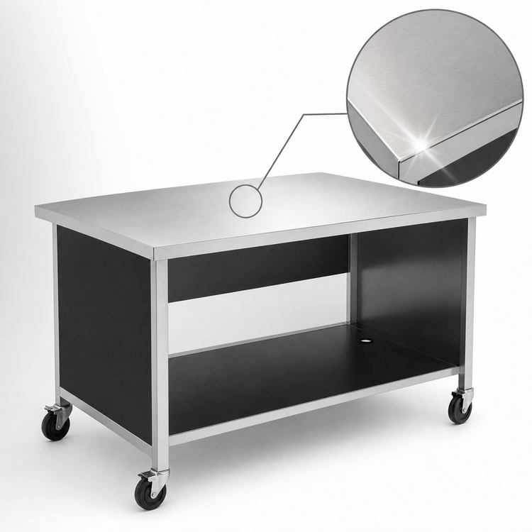 Product image #3 for Atlas Metal CAFT-3 50-Inch Utility Solid Top Serving Counter with Stainless Steel Top