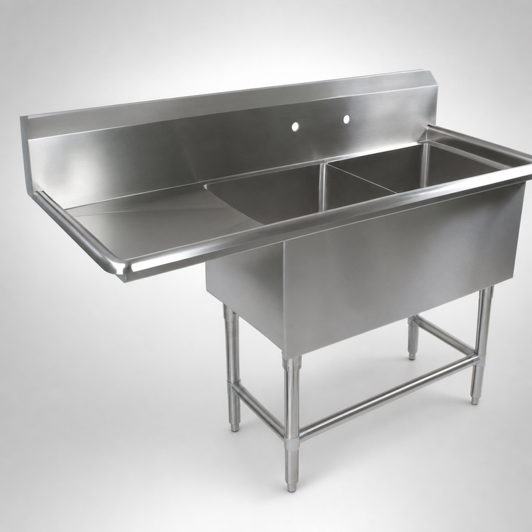 Product image #3 for John Boos Pro-Bowl 2-Compartment Stainless Steel Sink with Left Drainboard