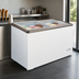 Thumbnail image #3 for Omcan USA Ice Cream Chest Freezer, 7.1 Cu. Ft., with 2 Sliding Flat Glass Doors, Lock, Basket, and Casters