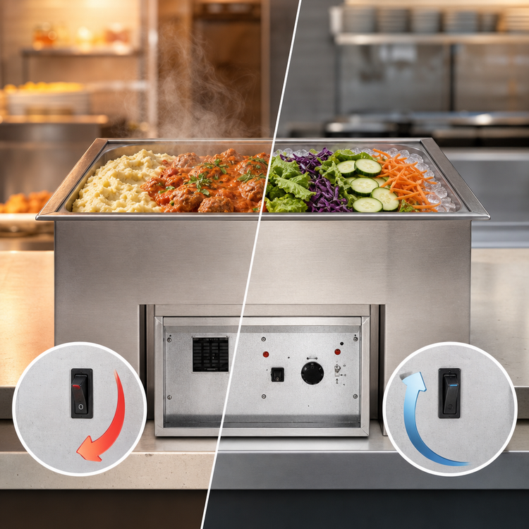Product image #3 for Atlas Metal RM-HP-1 Dual Temperature 1-Pan Drop-In Food Well