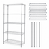 Thumbnail image #3 for Quantum Stationary Chrome Wire Shelving Starter Kit, 36 in. W x 30 in. D x 86 in. H, 5 Shelves
