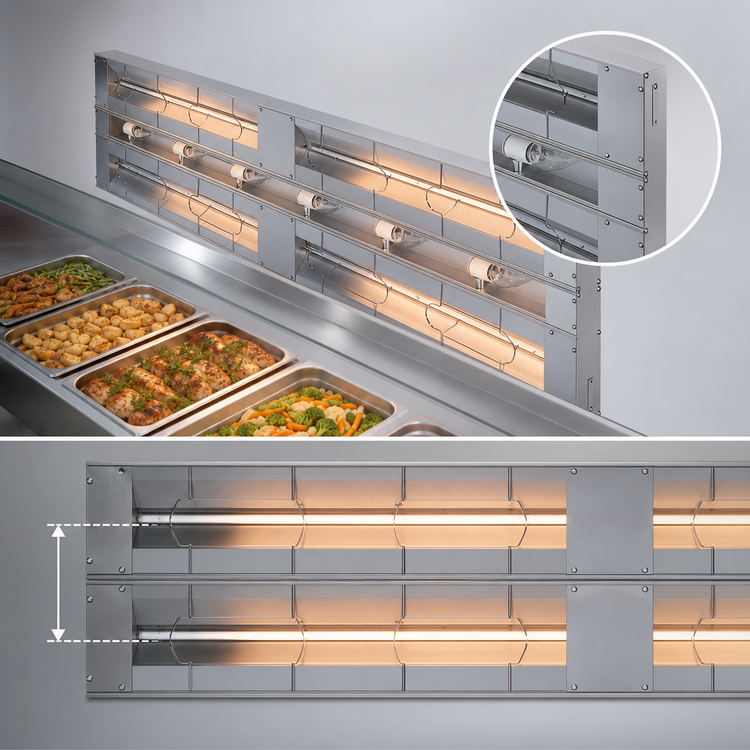 Product image #3 for Hatco Glo-Ray® 72-Inch Double Lighted Infrared Strip Heater