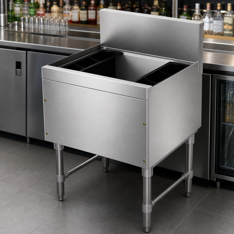 Product image #3 for Advance Tabco Prestige Supreme 36-Inch Stainless Steel Bar Ice Bin with 7-Inch Backsplash, Without Cold Plate