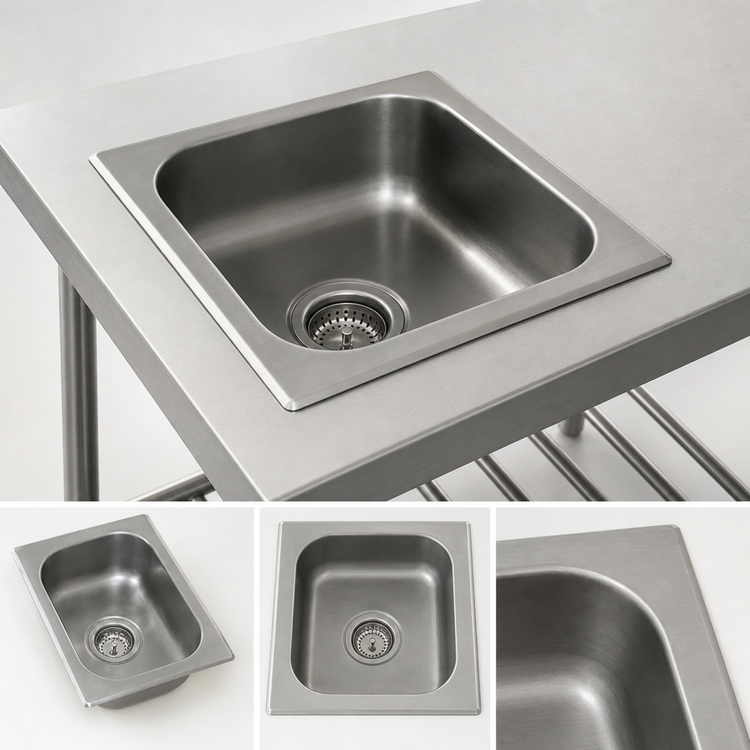 Product image #3 for Eagle Group Self-Rimming Drop-In Stainless Steel Sink with No Deck, 1 Compartment, 24 x 24 x 13-1/2 Inch Bowl