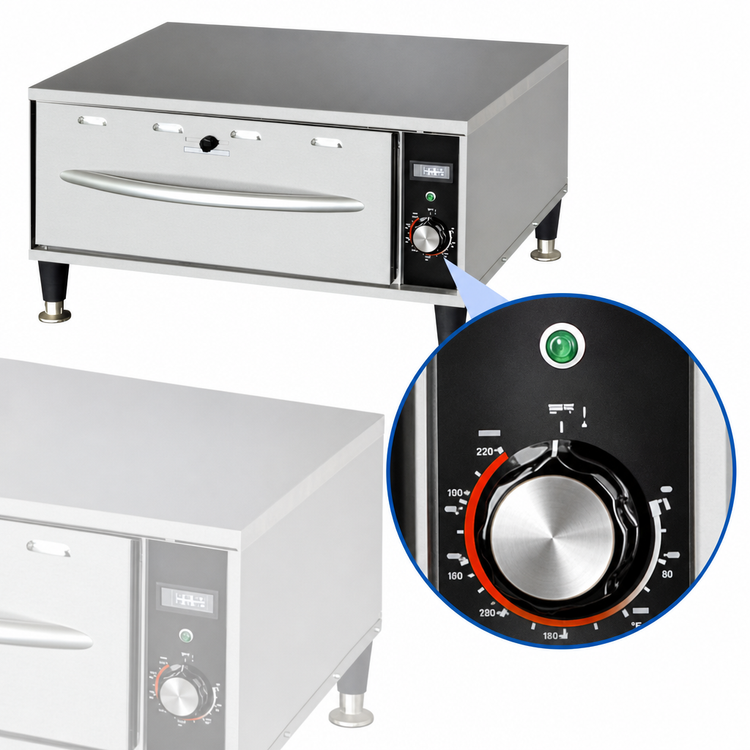 Product image #3 for Freestanding Single-Drawer Food Warming Drawer, Thermostatic Controls, Stainless Steel