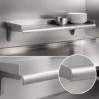 Thumbnail image #3 for Eagle Group Snap-n-Slide SWS1524-16/4 Wall-Mounted Stainless Steel Shelf, 24 x 15 Inch, Rolled Front Edge, 90 lb. Capacity