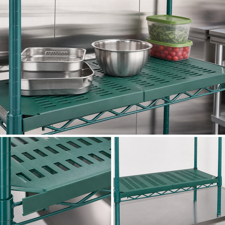 Product image #3 for Eagle QuadPlus Solid Polymer Shelf Mat with MICROGARD Antimicrobial Protection, 54 x 18 Inches, Green