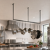 Thumbnail image #3 for John Boos Ceiling-Mount Single-Bar Stainless Steel Pot Rack with 9 Double Hooks