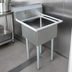 Thumbnail image #3 for Commercial 1-Compartment Pot Sink with 18 x 18 x 11-Inch Bowl, 304 Stainless Steel, Galvanized Legs