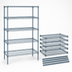 Thumbnail image #3 for Quantum 5-Shelf Wire Shelving Starter Kit, 42W x 30D x 54H, Gray Epoxy Antimicrobial Finish