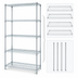 Thumbnail image #3 for Quantum 5-Shelf Stationary Wire Shelving Starter Kit, 54 x 18 x 86 Inches, 304 Stainless Steel