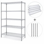 Thumbnail image #3 for Quantum WR86-3672C-5 5-Shelf Chrome Wire Shelving Starter Kit, 72W x 36D x 86H, Stationary, Knocked Down