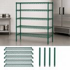 Thumbnail image #3 for Quantum WR63-2472P-5 72"W x 24"D x 63"H Wire Shelving Starter Kit, 5 Shelves, Green Epoxy Antimicrobial Finish
