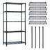 Thumbnail image #3 for Quantum Black Epoxy Antimicrobial Wire Shelving Starter Kit, 5 Shelves, 30