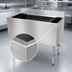 Thumbnail image #3 for Omcan 36-Inch Freestanding Stainless Steel Bar Ice Bin with 12-Inch Deep Bowl, Bottle Holder, and 3-Inch Backsplash