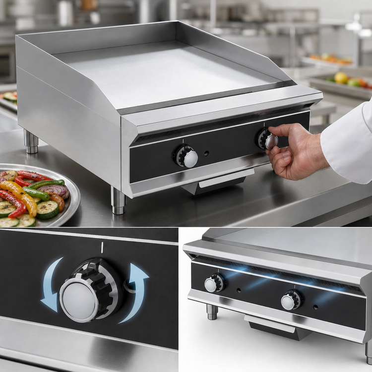 Product image #3 for Vollrath Medium-Duty 48-Inch Countertop Flat Top Gas Griddle, Manual Controls, Natural Gas-Ready