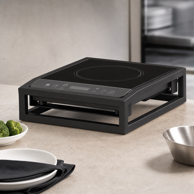 Product image #4 for Cal-Mil Milo Single-Burner Countertop Induction Cooktop, Black Powder-Coated Metal