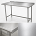 Thumbnail image #3 for Advance Tabco 120-Inch x 30-Inch 14-Gauge 304 Stainless Steel Open Base Work Table with 1-1/2-Inch Rear Upturn