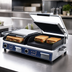 Thumbnail image #3 for Globe Deluxe 14-Inch Double Countertop Electric Sandwich/Panini Grill with Smooth Cast Iron Plates