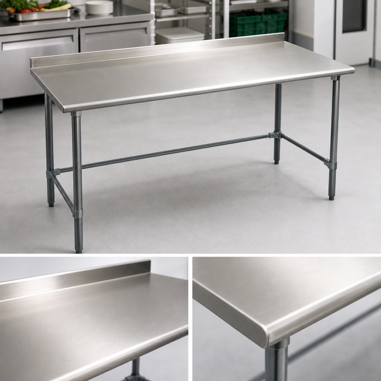 Product image #3 for Eagle BlendPort® Budget Series 60" x 24" Stainless Steel Work Table with Rear Upturn and Galvanized Base