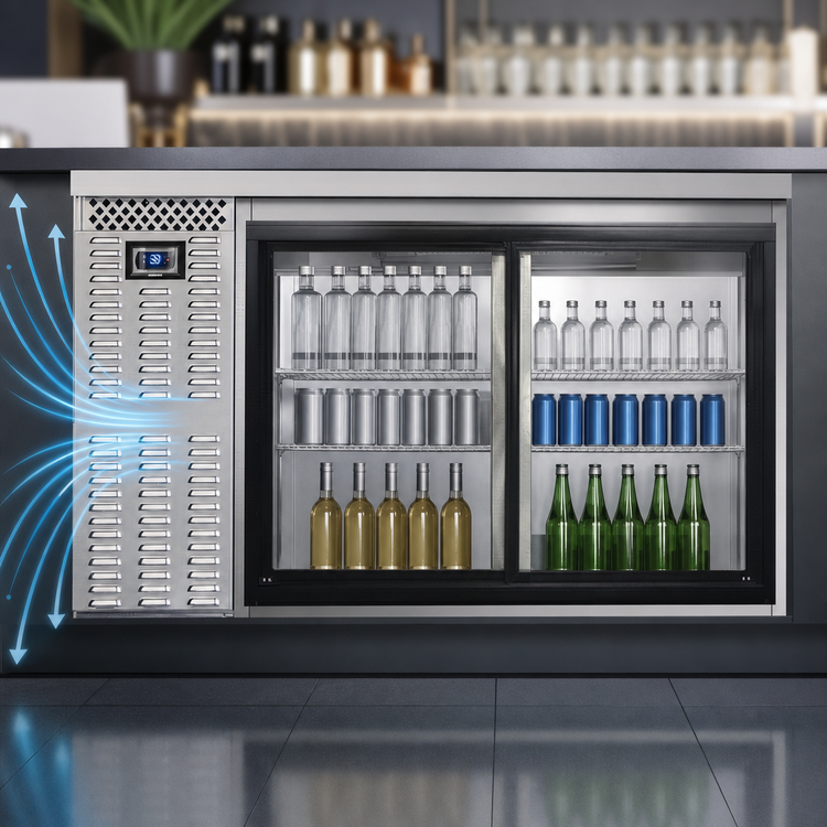 Product image #3 for Continental Refrigerator BB59SNSSSGDPT 59" Shallow Depth Pass-Thru Back Bar Cooler with Sliding Glass Doors