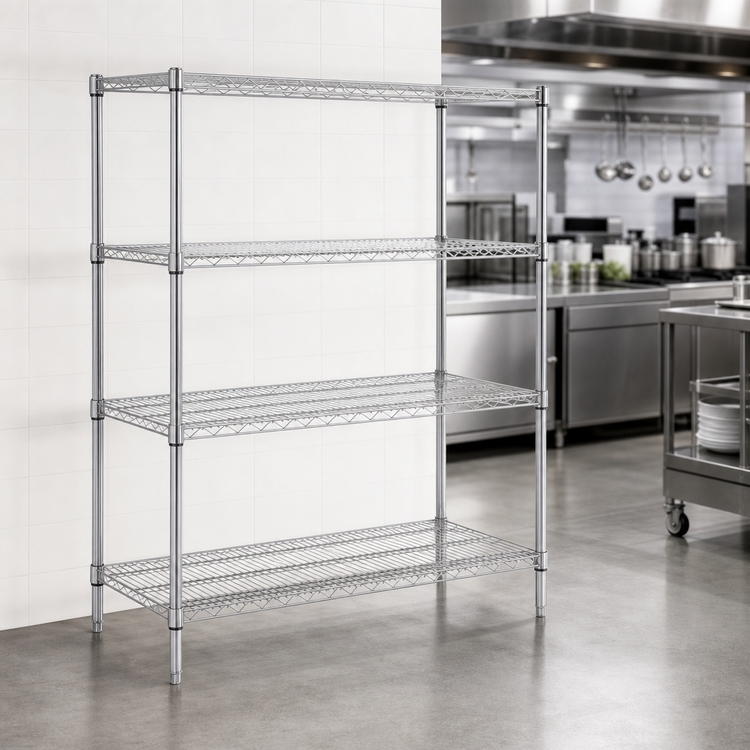 Product image #3 for Metro Super Erecta Chrome-Plated Stationary Starter Wire Shelving Unit, 48"W x 18"D x 63"H