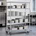 Thumbnail image #3 for EAGLEbrite 4-Tier Wire Dolly Truck with 36 x 21 Inch Shelves, Zinc Finish, Poly Tread Swivel/Brake Casters