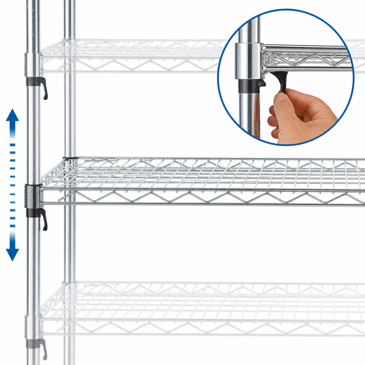 Product image #3 for Metro Super Adjustable Super Erecta 60 Inch x 14 Inch Stainless Steel Wire Shelf