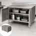 Thumbnail image #3 for BK Resources 36-Inch x 30-Inch Stainless Steel Chef Table with Cabinet Base and Locking Hinged Doors