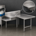 Thumbnail image #3 for John Boos Pro-Bowl L-Shaped Soiled Landing Dishtable with 10-Inch Landing Shelf, Right-to-Left, 70-Inch Machine-to-Corner x 120-Inch Corner-to-End